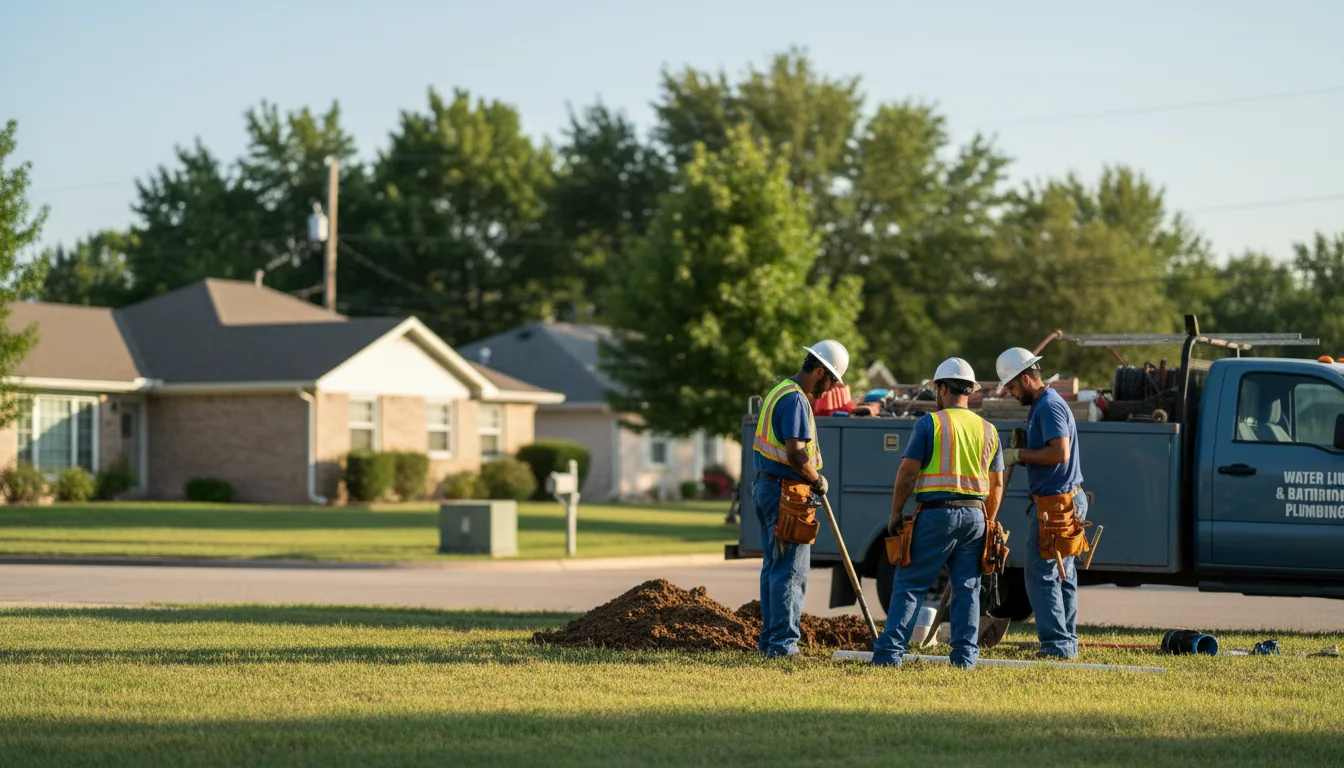 Residential water line and bathroom plumbing service in Yorkville, OH